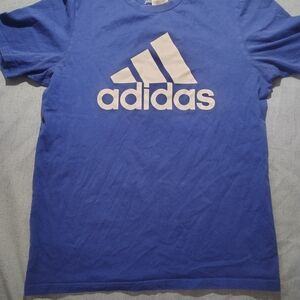adidas Blue Tee with White Trefoil Logo